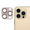 Metallic Camera Cover with Tempered Glass for iPhone 13 pro Gold